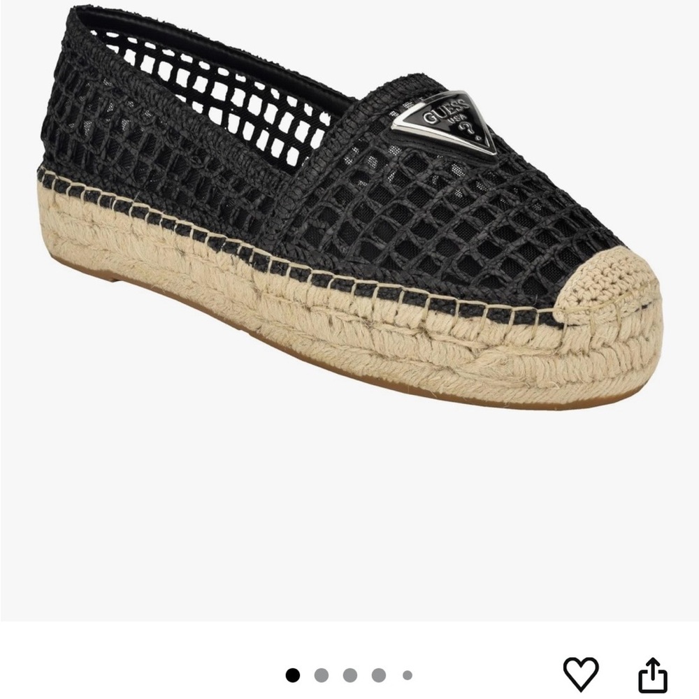 Guess Black Crochet Espadrille with Jute Sole